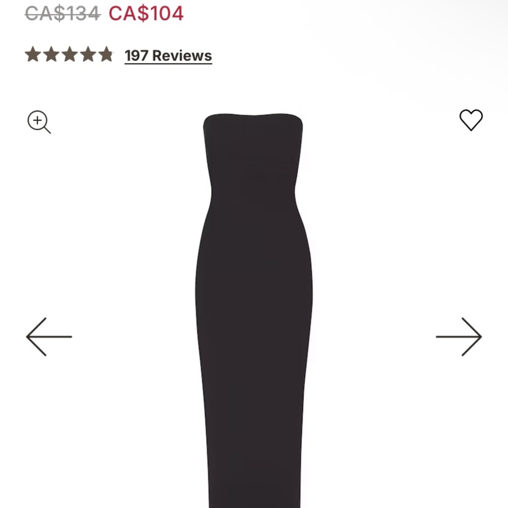 SKIMS Black Strapless Dress